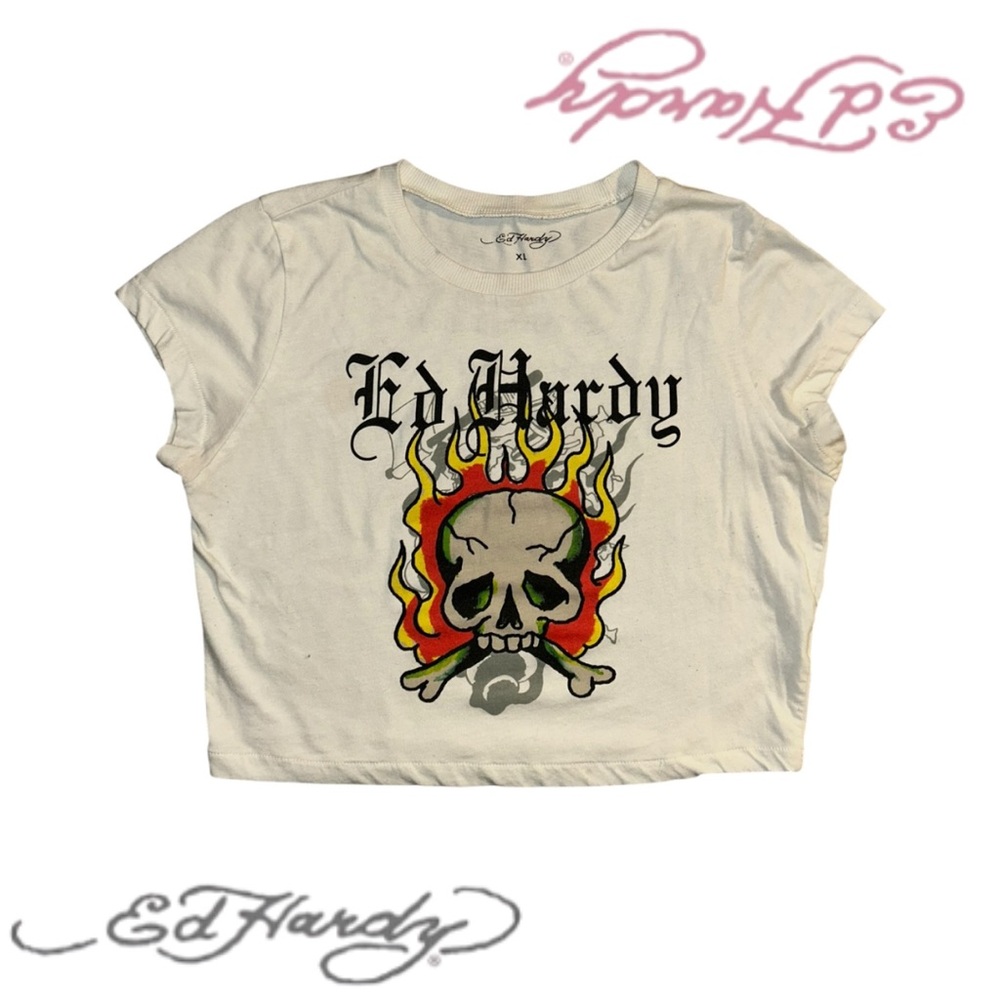 Ed Hardy Cropped Skull Tee